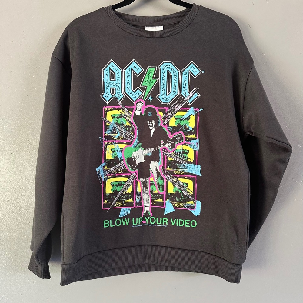 ACDC Blow Up Your Video Black Sweatshirt SMALL